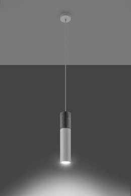 Lampa wisząca Borgio1 biała stal beton - Sollux Lighting - wizualizacja